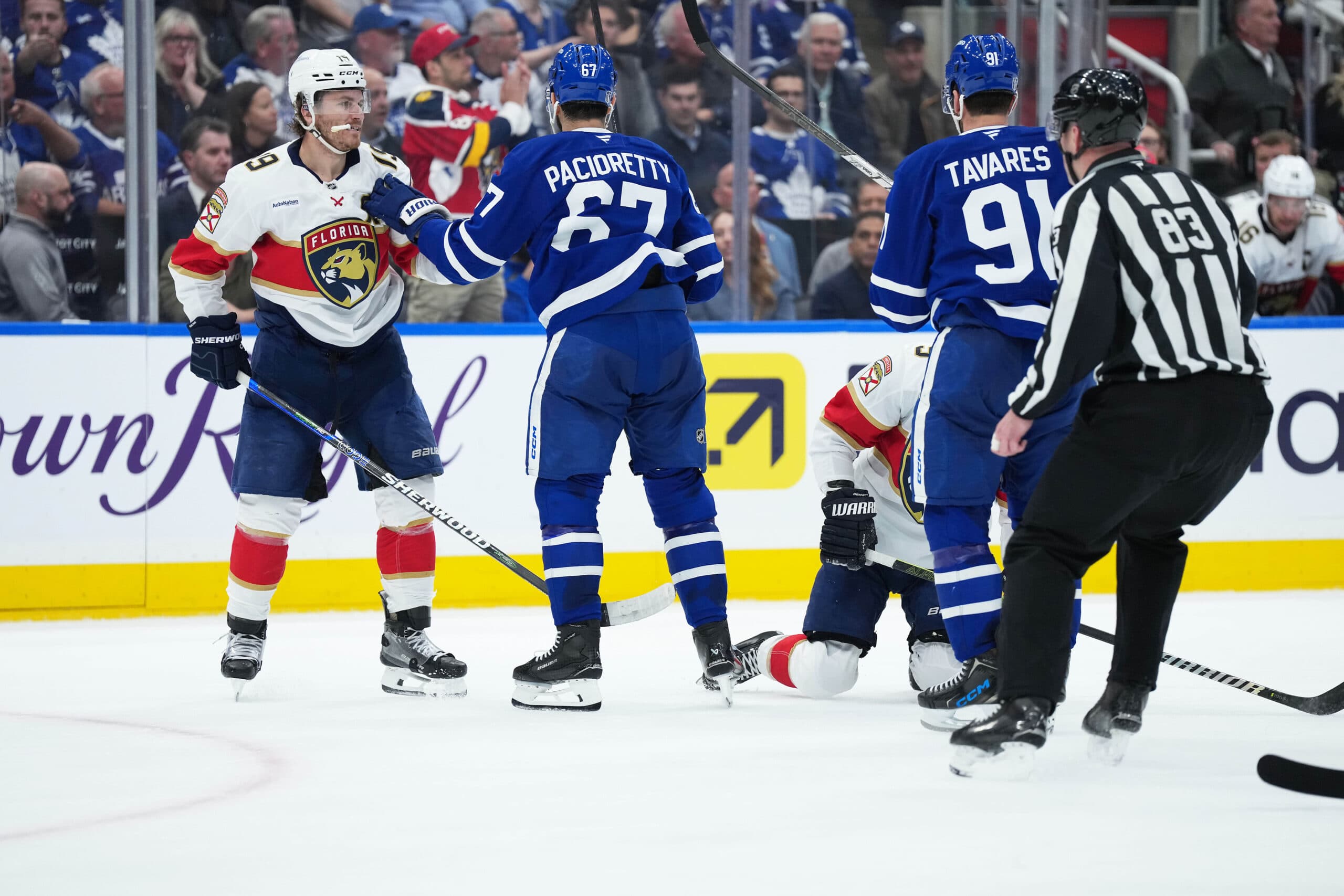 Toronto Maple Leafs forwards Max Pacioretty and John Tavares.