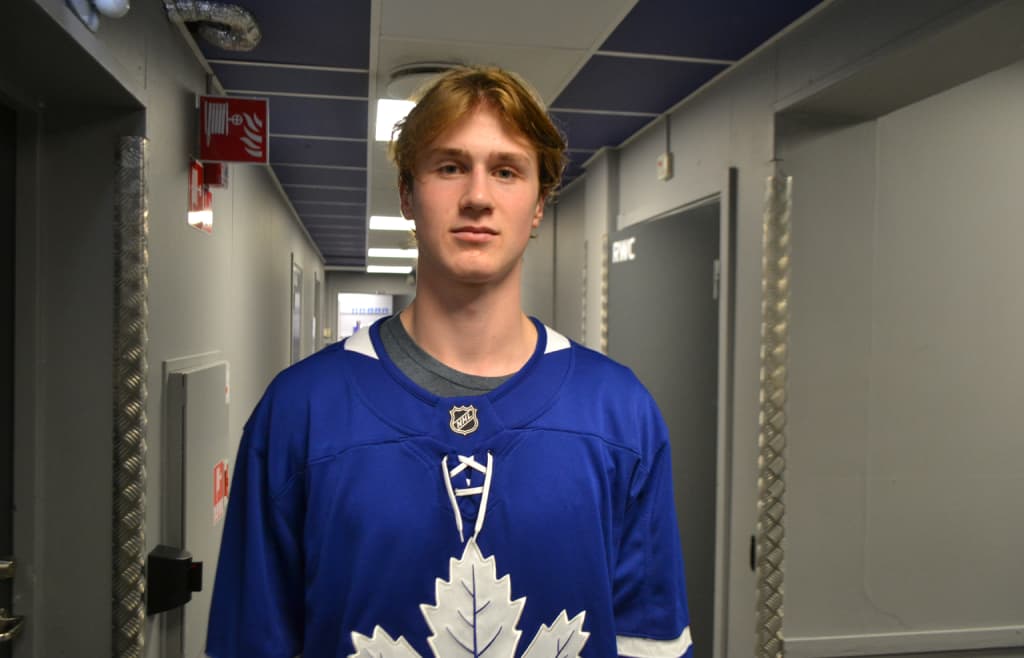 Toronto Maple Leafs prospect Tinus Luc Koblar has been on a meteoric rise through the past year. (Ronnie Rönnkvist/Daily Faceoff)